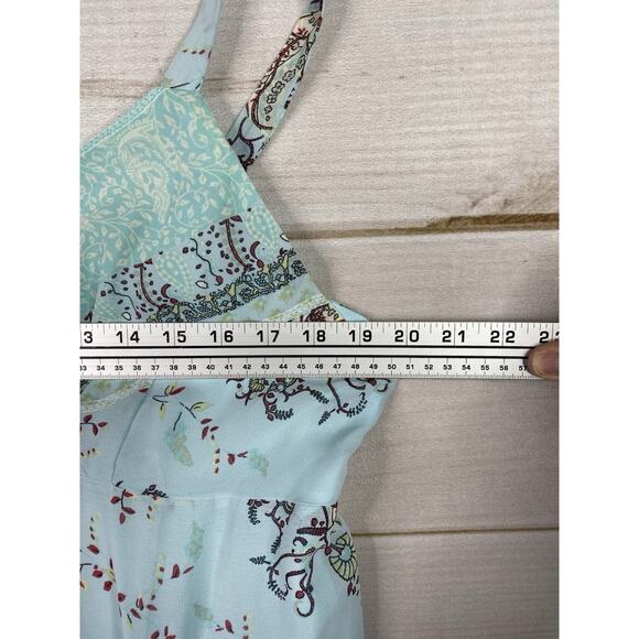 J Jill Dress Sz 18P Blue Floral Lined Chiffon Mini Slip Sleeveless Zip Boho NWT - Picture 4 of 10